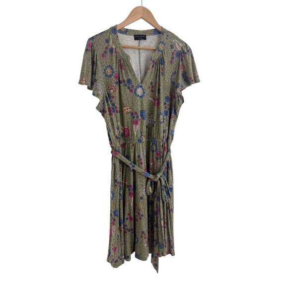 Lane Bryant Fall Floral Print Soft Knit Dress w/Tie Size 18/20 2X Plus Sz Boho - Picture 8 of 8